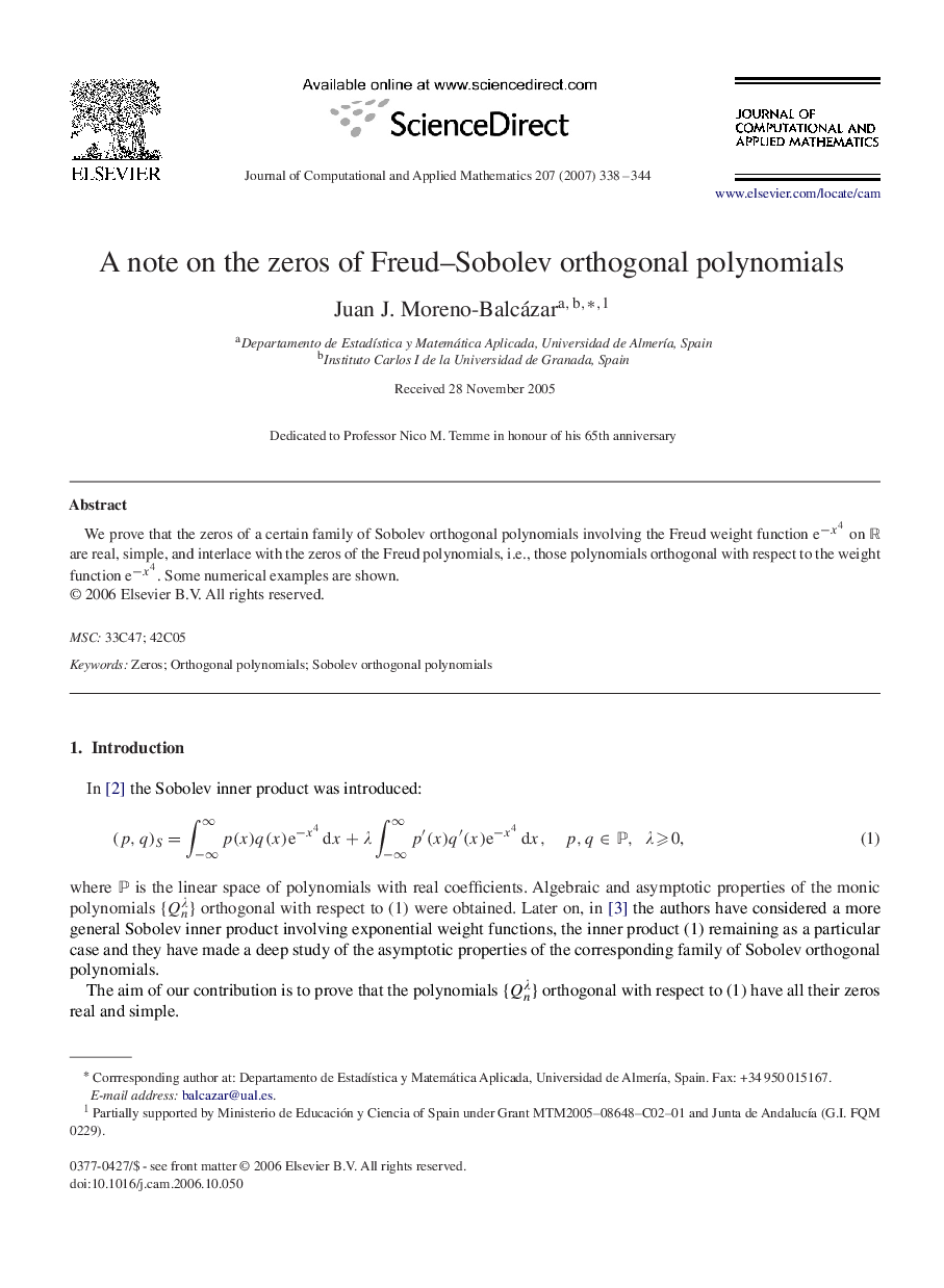 A note on the zeros of Freud–Sobolev orthogonal polynomials