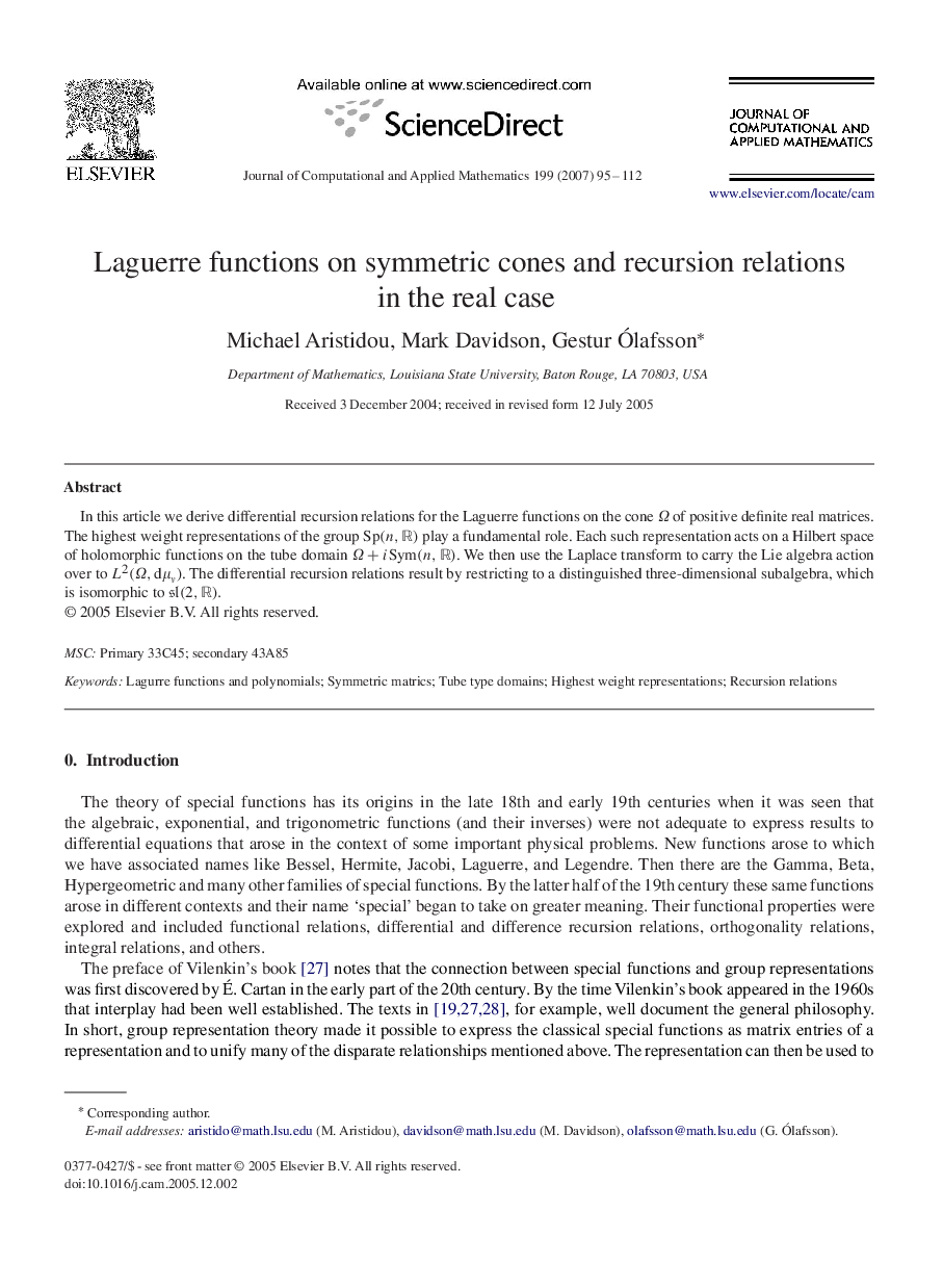 Laguerre functions on symmetric cones and recursion relations in the real case