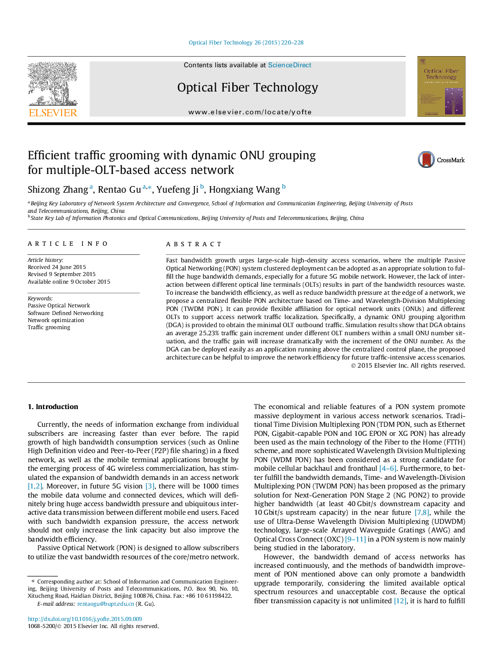 Efficient traffic grooming with dynamic ONU grouping for multiple-OLT-based access network