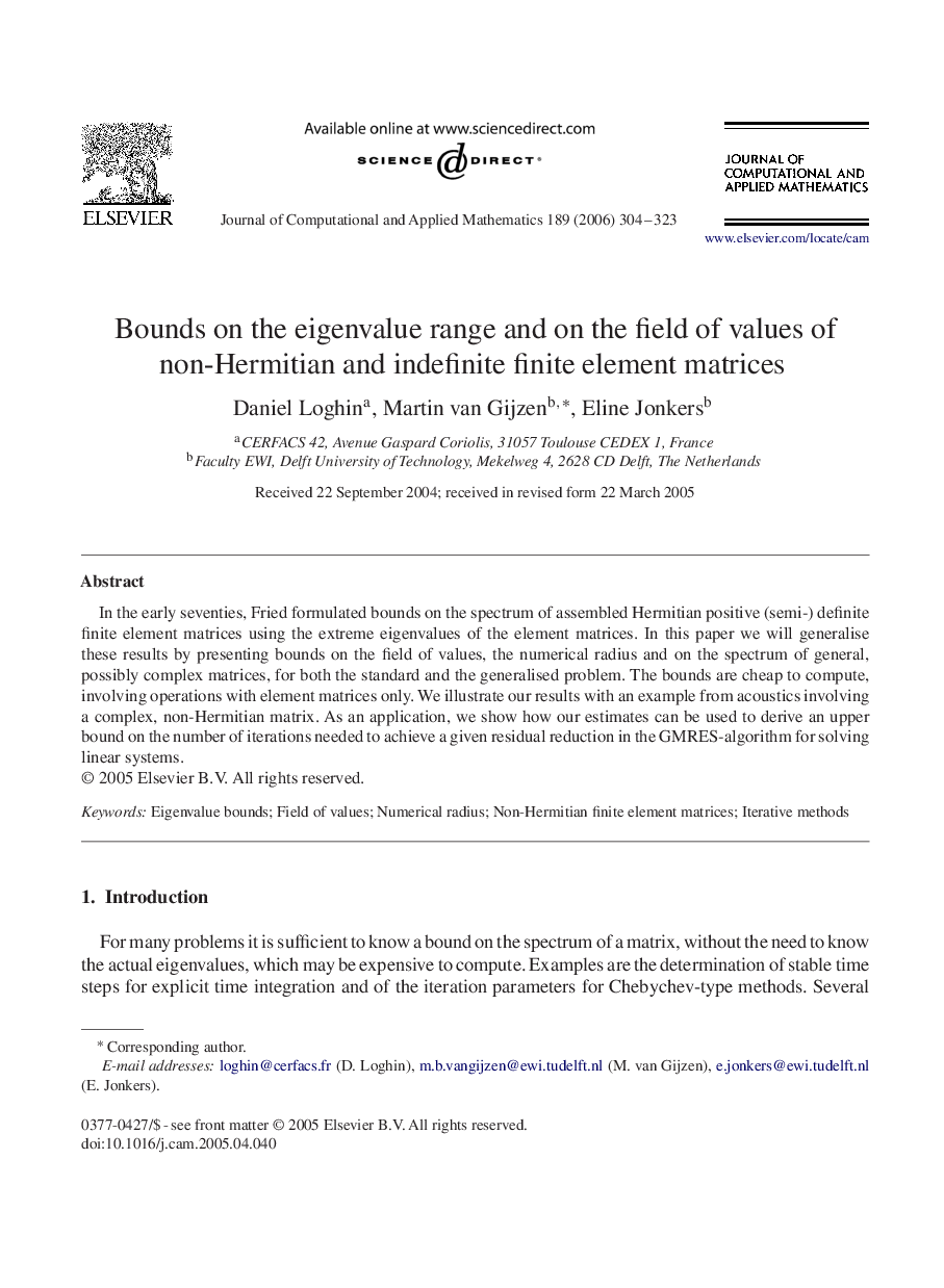 Bounds on the eigenvalue range and on the field of values of non-Hermitian and indefinite finite element matrices