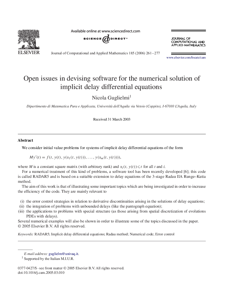 Open issues in devising software for the numerical solution of implicit delay differential equations