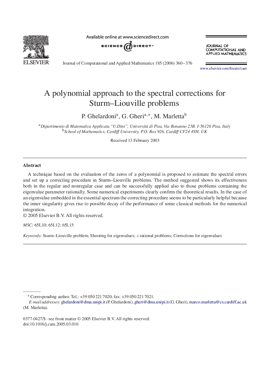 A polynomial approach to the spectral corrections for Sturm-Liouville problems