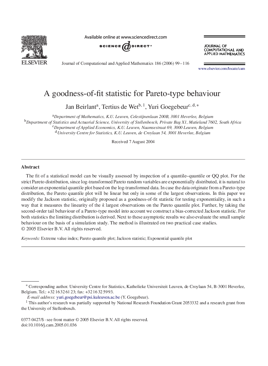 A goodness-of-fit statistic for Pareto-type behaviour