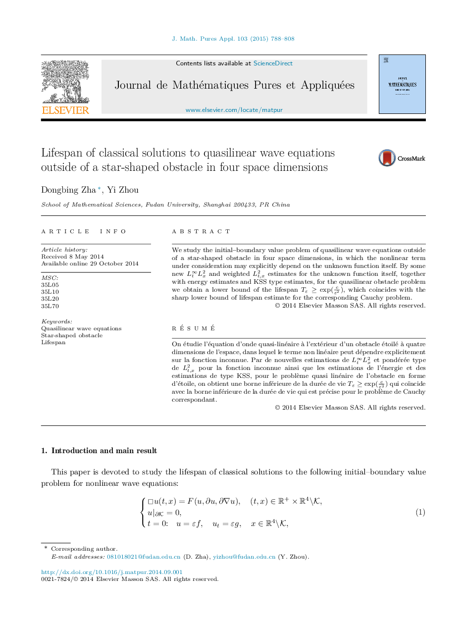 Lifespan of classical solutions to quasilinear wave equations outside of a star-shaped obstacle in four space dimensions