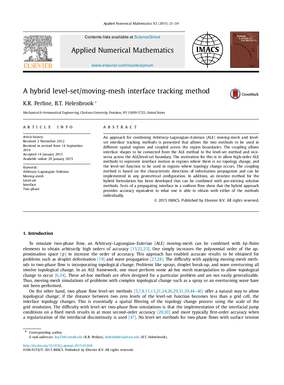 A hybrid level-set/moving-mesh interface tracking method