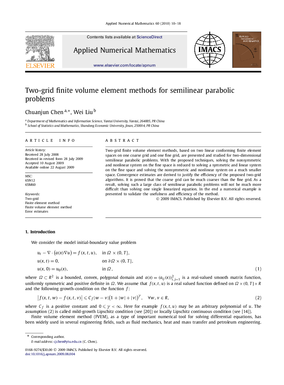 Two-grid finite volume element methods for semilinear parabolic problems