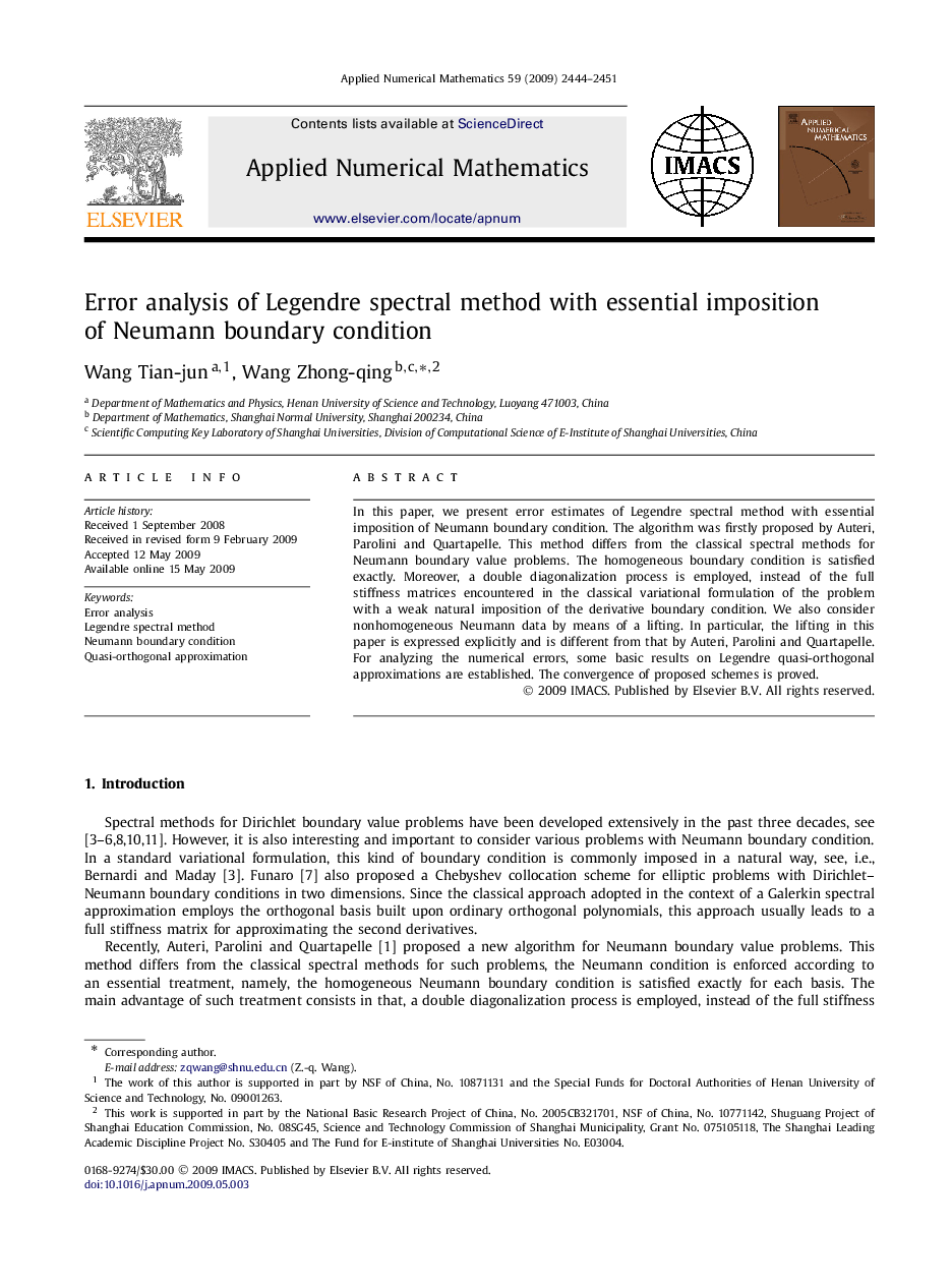 Error analysis of Legendre spectral method with essential imposition of Neumann boundary condition