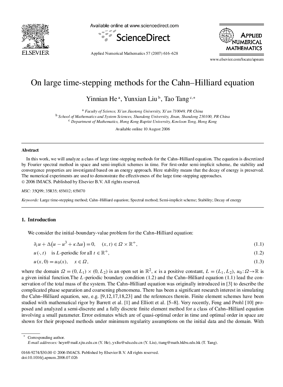 On large time-stepping methods for the Cahn–Hilliard equation