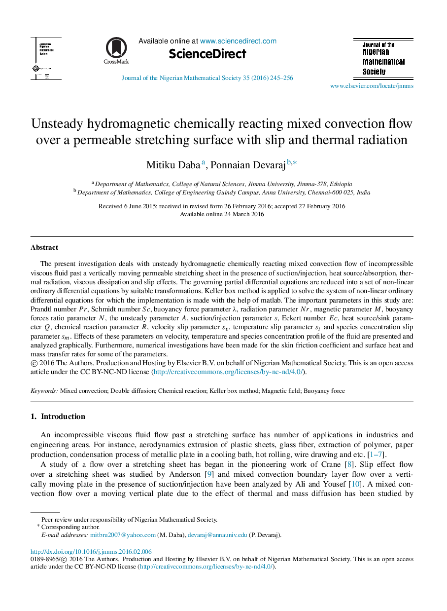 Unsteady hydromagnetic chemically reacting mixed convection flow over a permeable stretching surface with slip and thermal radiation 