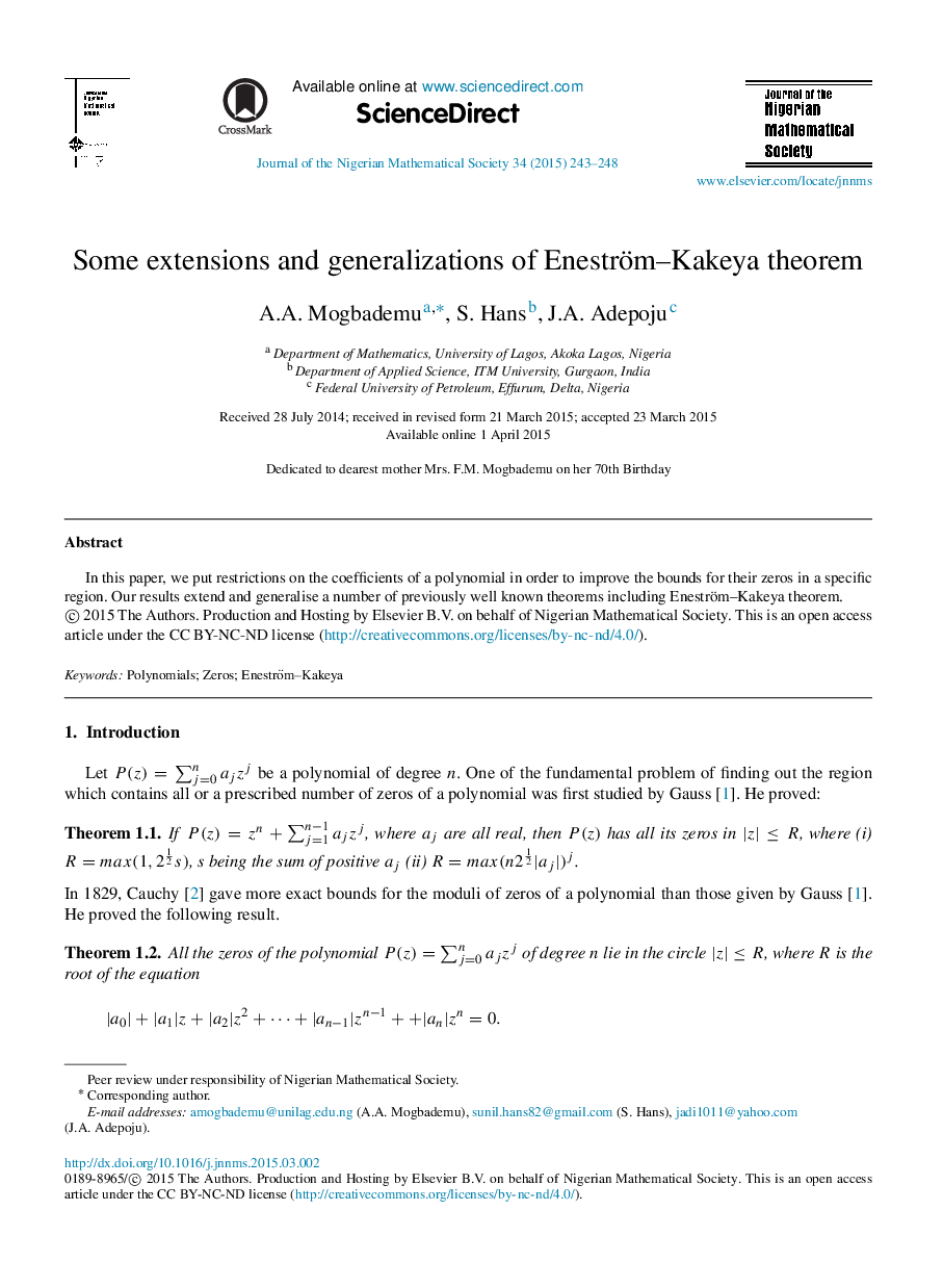 Some extensions and generalizations of Eneström–Kakeya theorem 