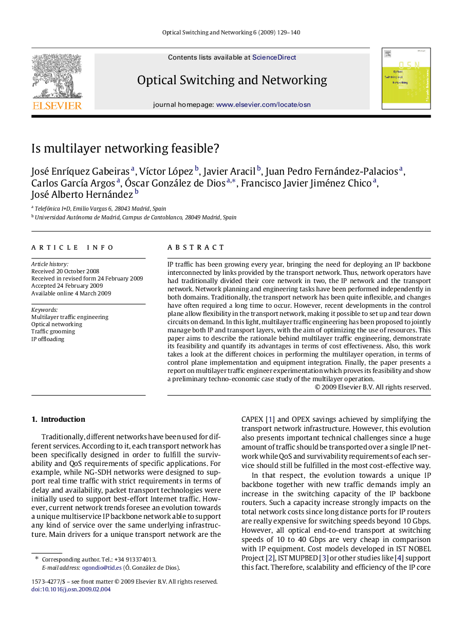 Is multilayer networking feasible?