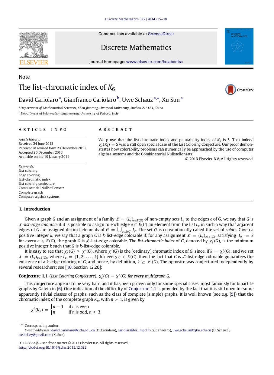 The list-chromatic index of K6K6