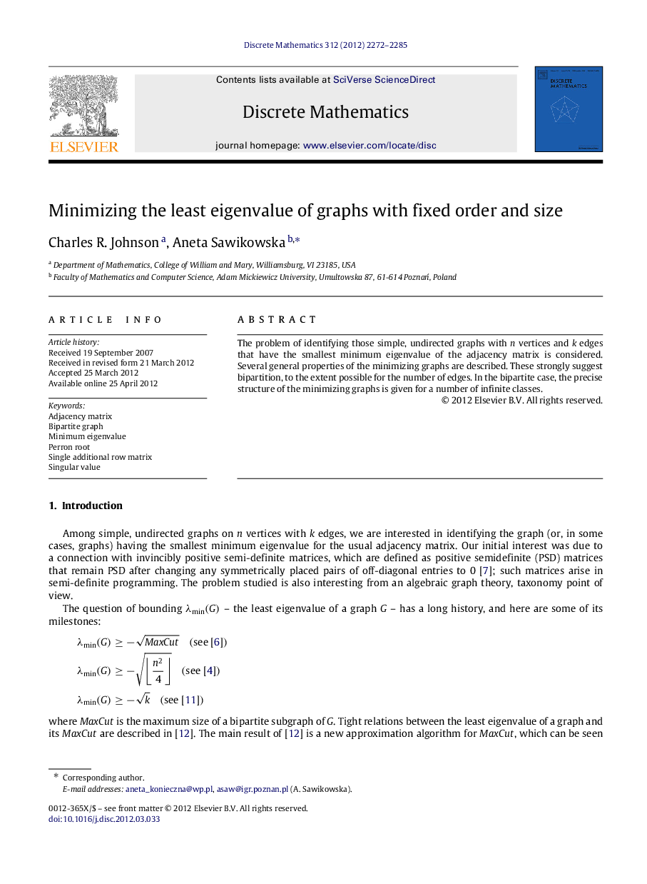 Minimizing the least eigenvalue of graphs with fixed order and size