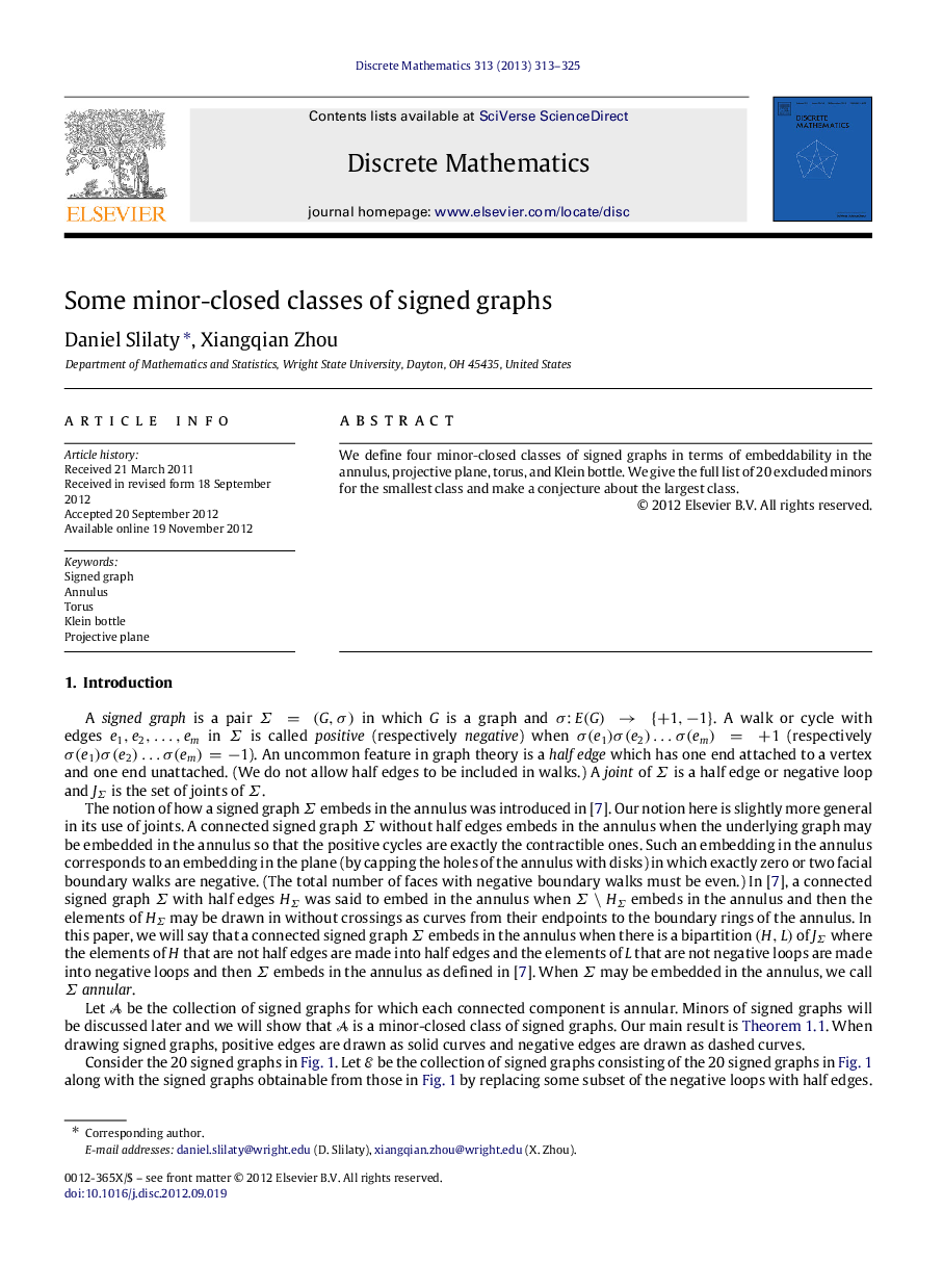 Some minor-closed classes of signed graphs