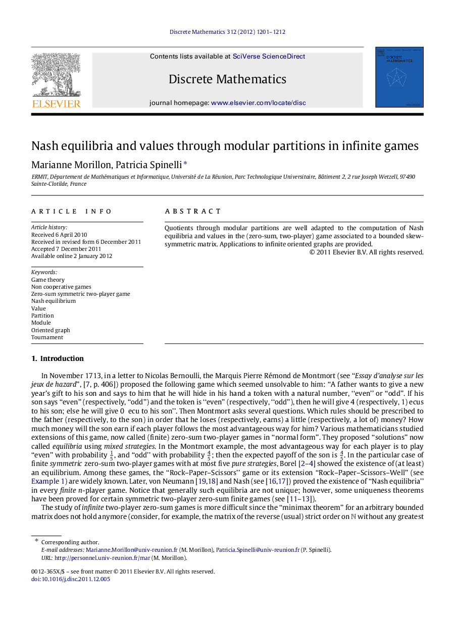 Nash equilibria and values through modular partitions in infinite games