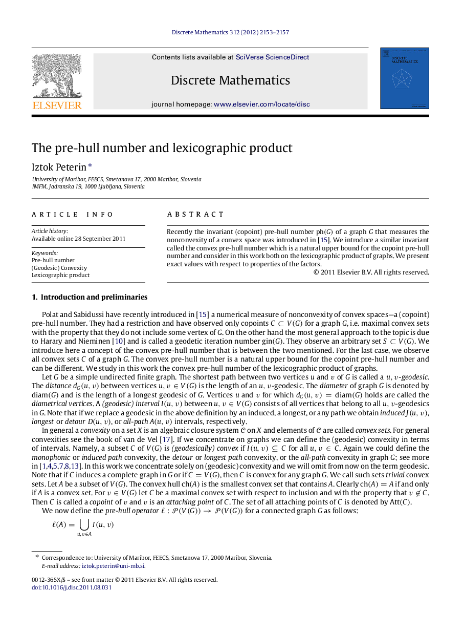 The pre-hull number and lexicographic product