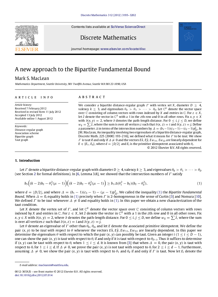 A new approach to the Bipartite Fundamental Bound