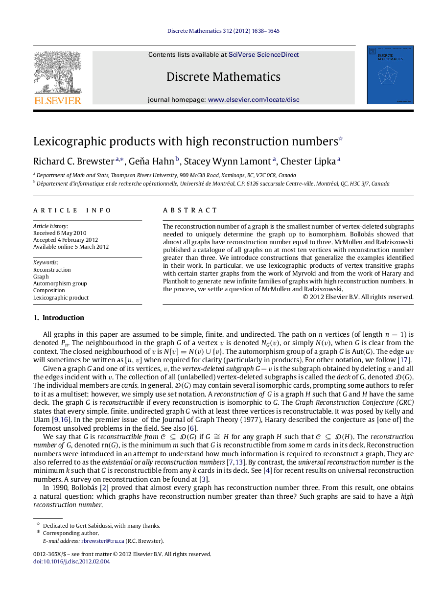 Lexicographic products with high reconstruction numbers 