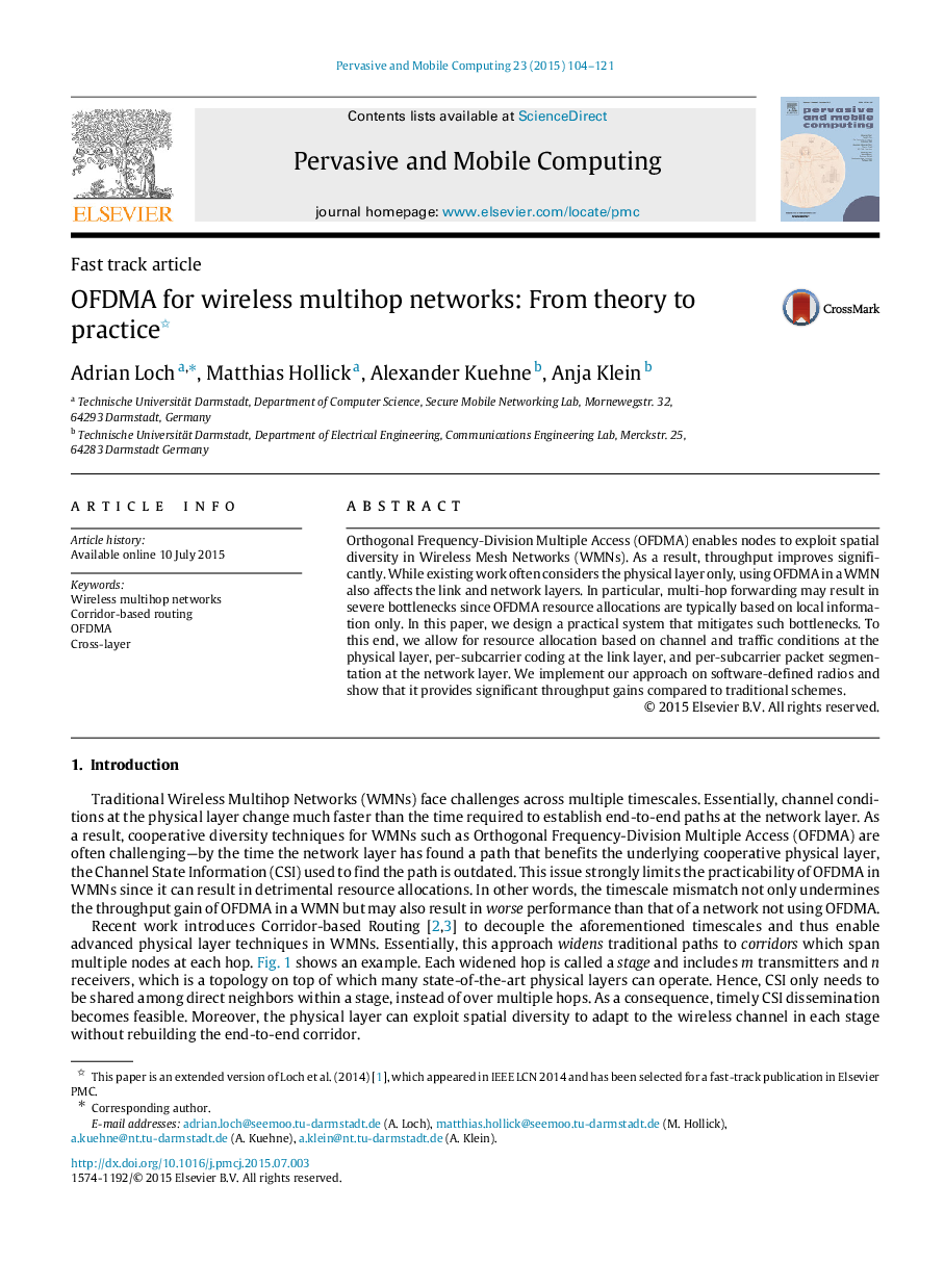 OFDMA for wireless multihop networks: From theory to practice 