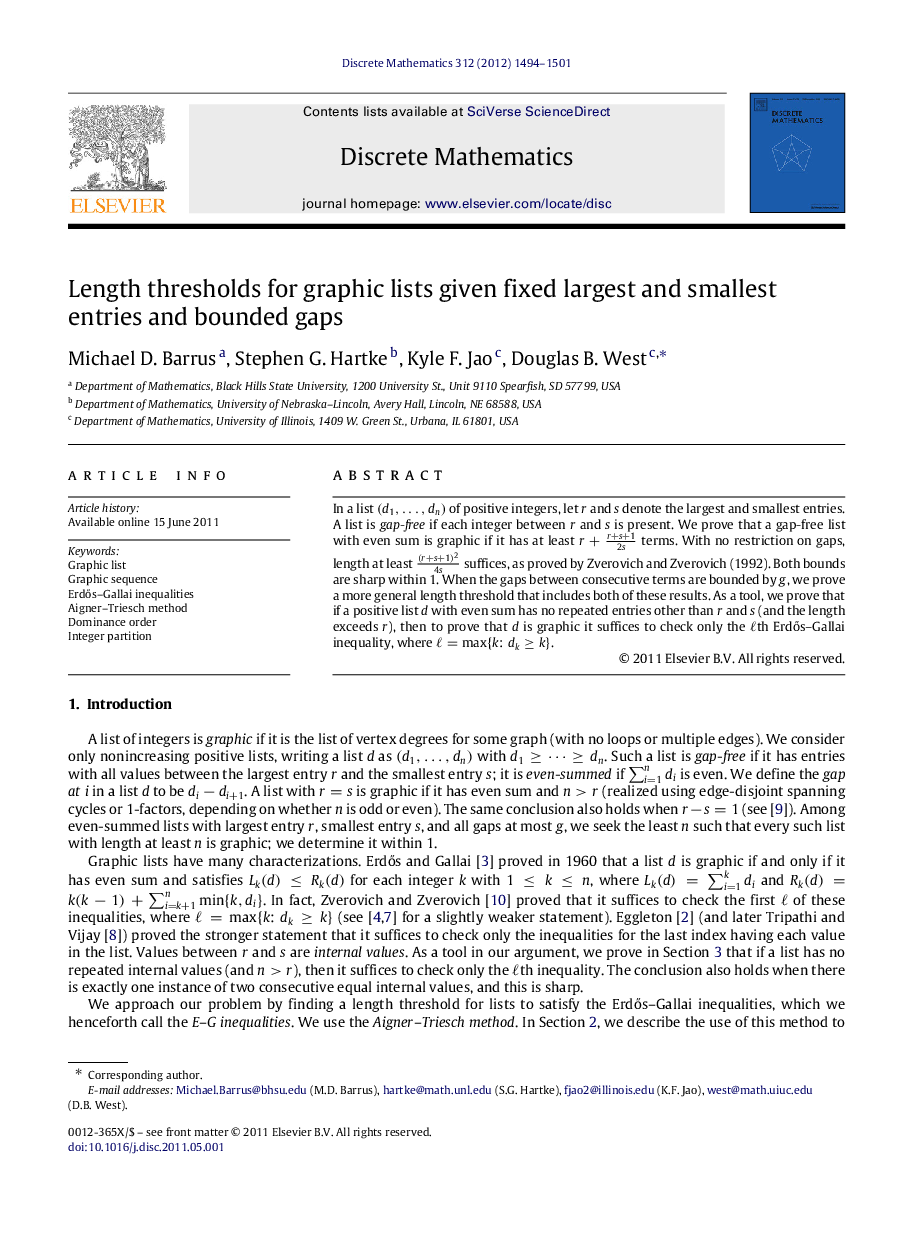 Length thresholds for graphic lists given fixed largest and smallest entries and bounded gaps