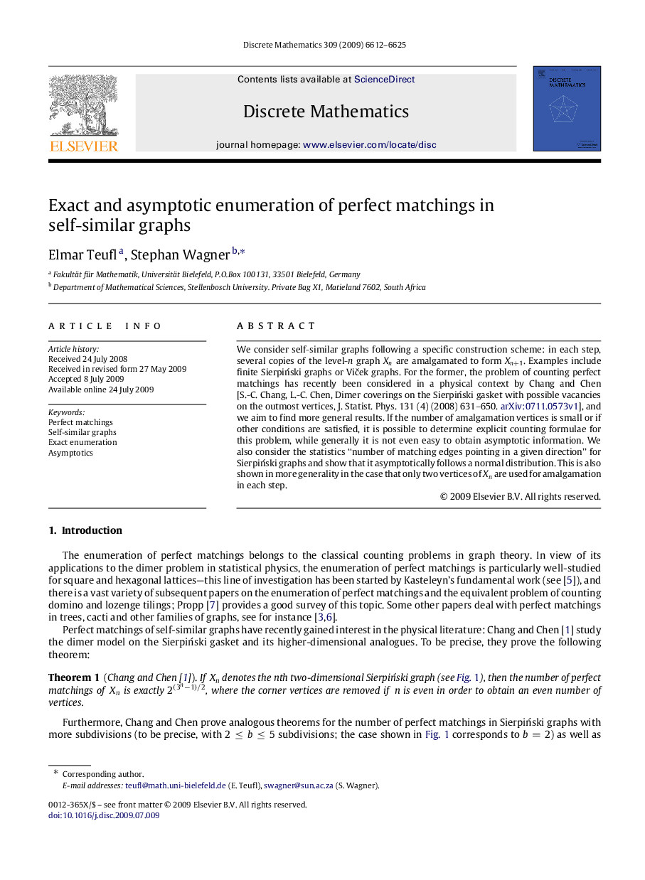 Exact and asymptotic enumeration of perfect matchings in self-similar graphs