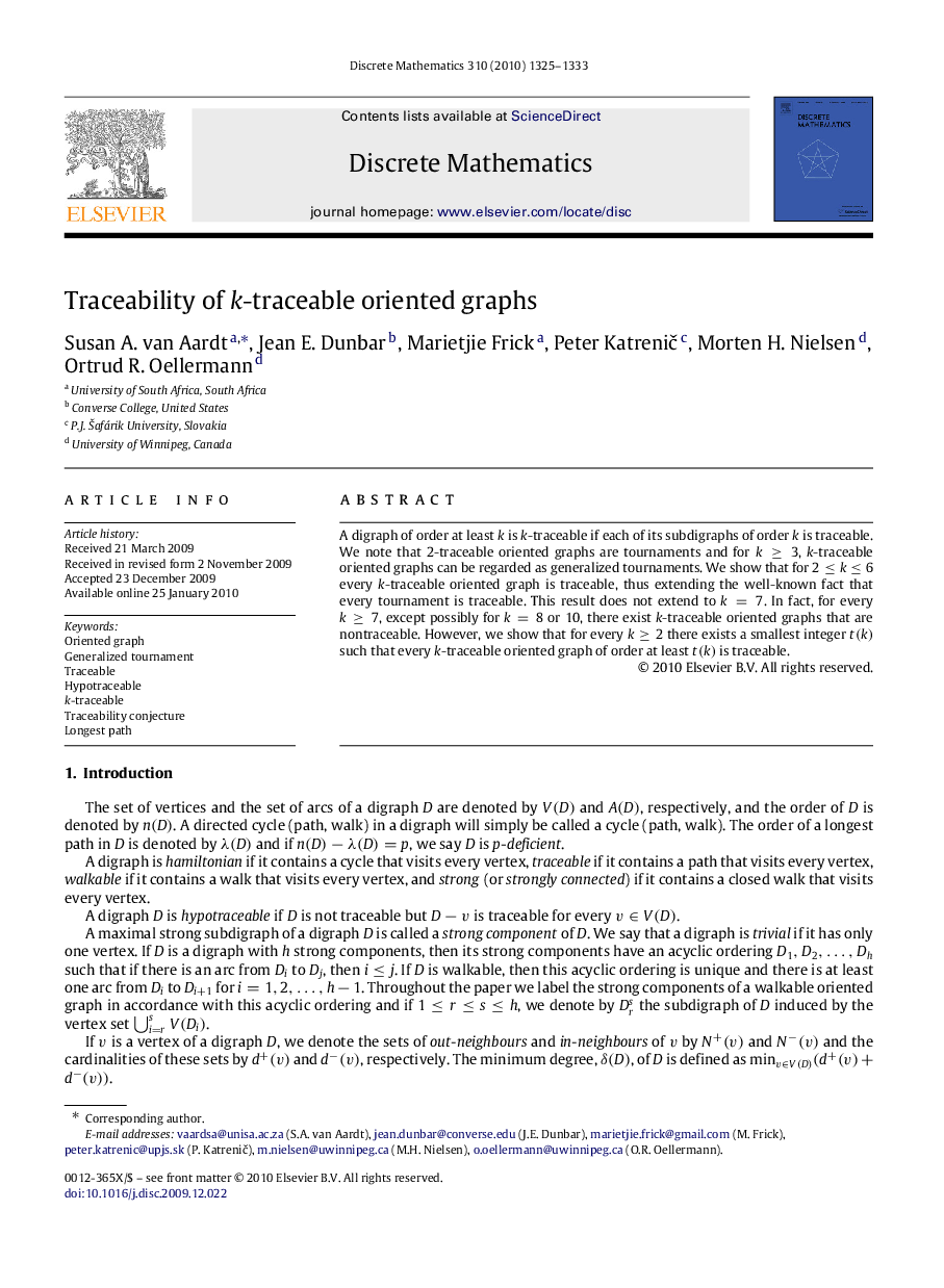 Traceability of kk-traceable oriented graphs