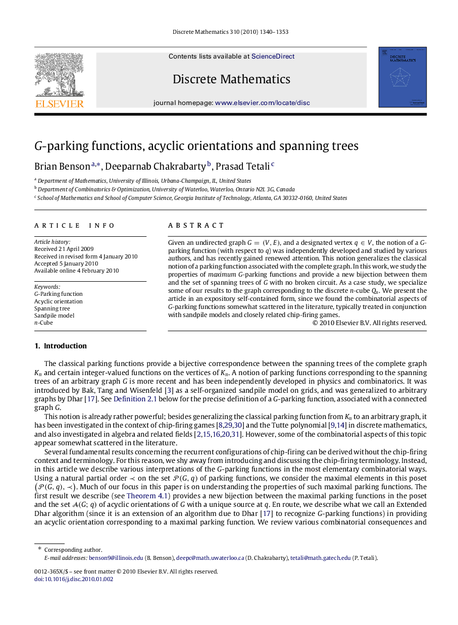 GG-parking functions, acyclic orientations and spanning trees