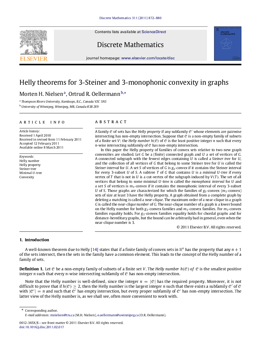 Helly theorems for 3-Steiner and 3-monophonic convexity in graphs