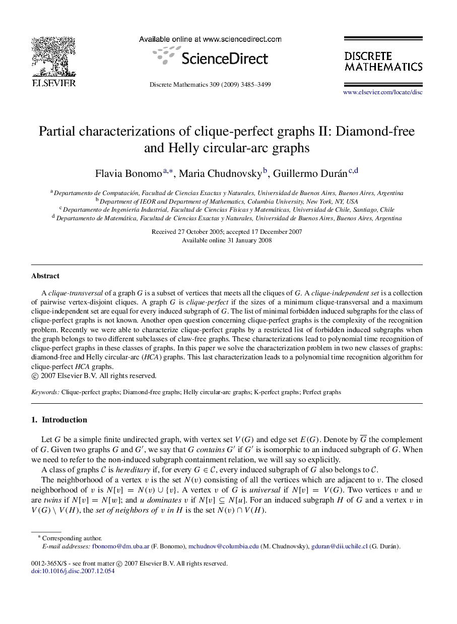 Partial characterizations of clique-perfect graphs II: Diamond-free and Helly circular-arc graphs