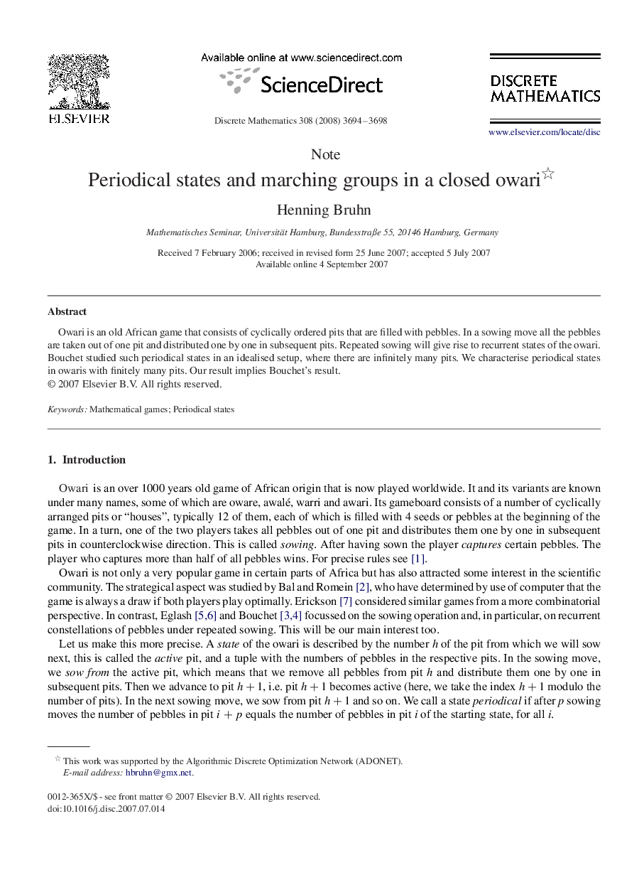 Periodical states and marching groups in a closed owari 