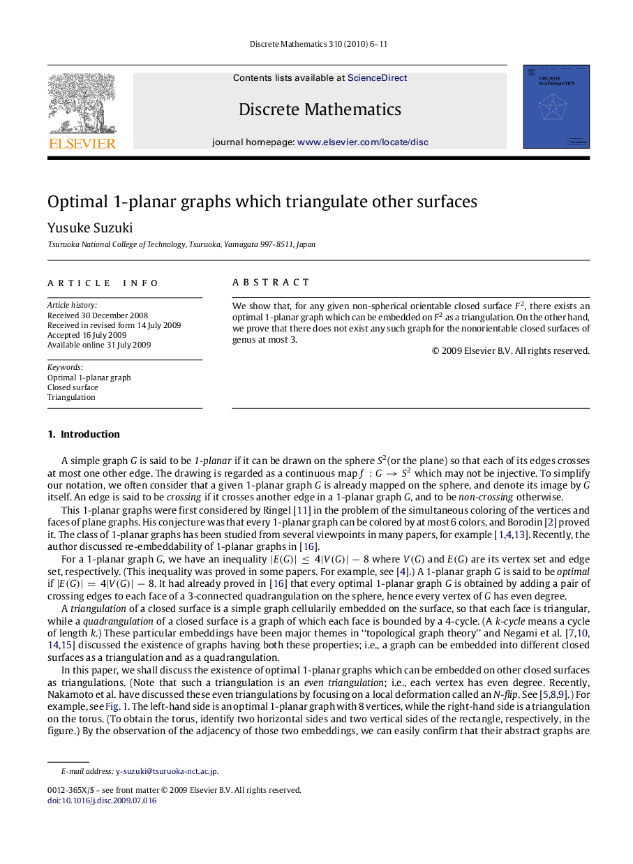 Optimal 1-planar graphs which triangulate other surfaces