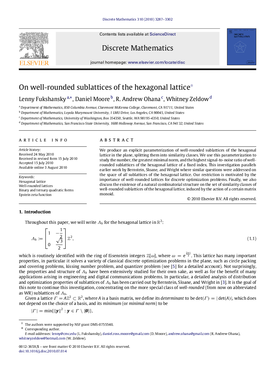 On well-rounded sublattices of the hexagonal lattice