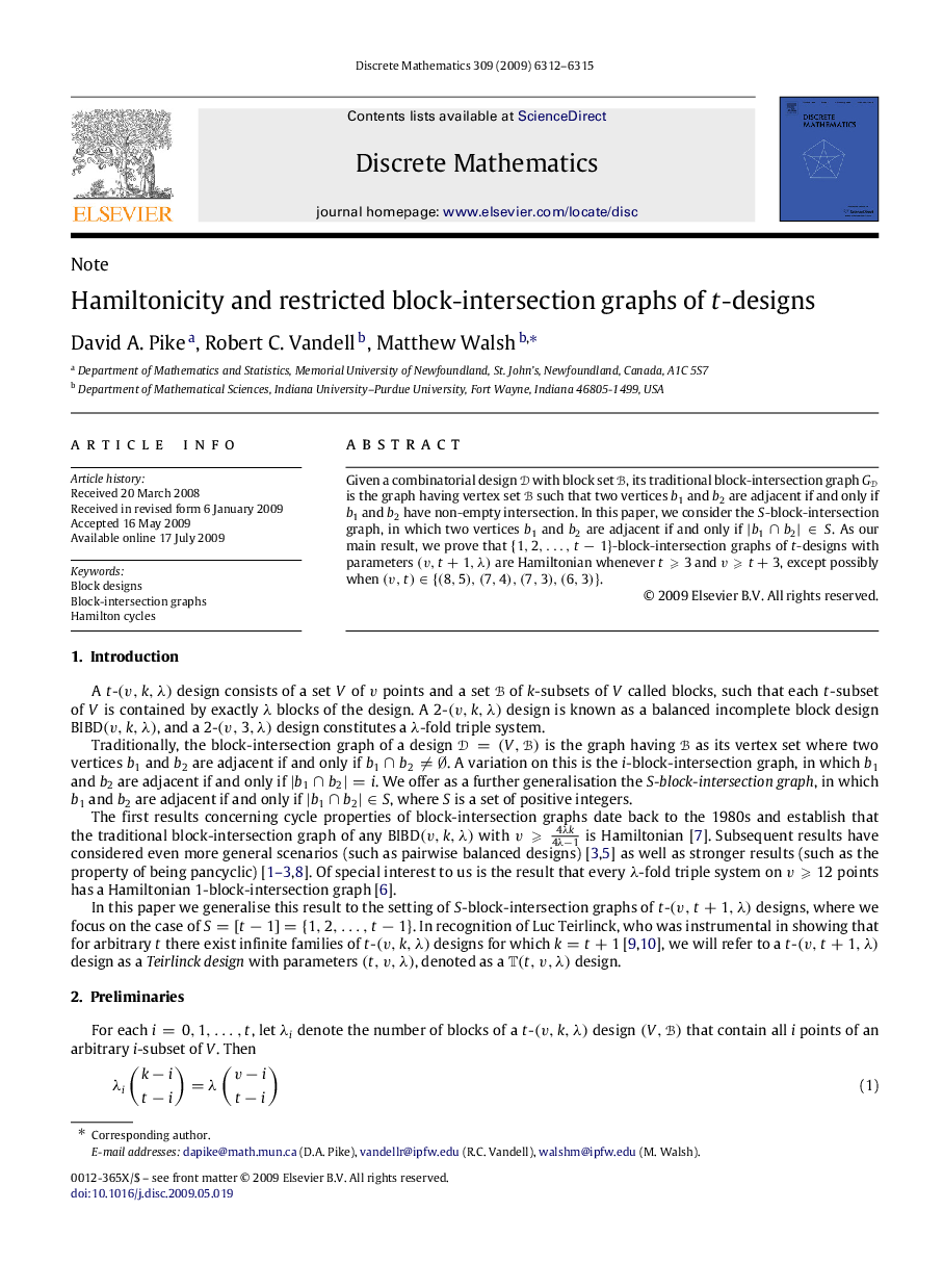 Hamiltonicity and restricted block-intersection graphs of tt-designs