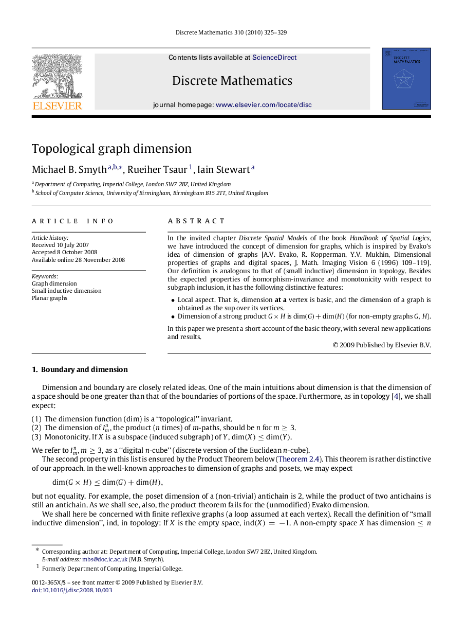 Topological graph dimension