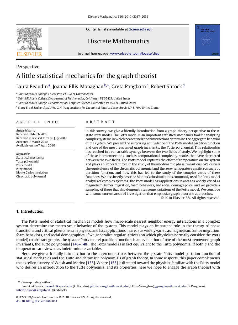 A little statistical mechanics for the graph theorist