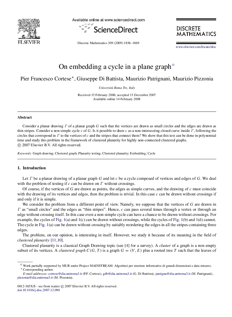 On embedding a cycle in a plane graph 