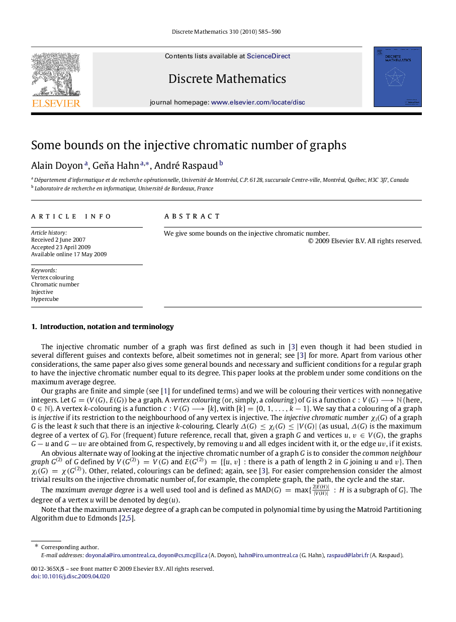 Some bounds on the injective chromatic number of graphs