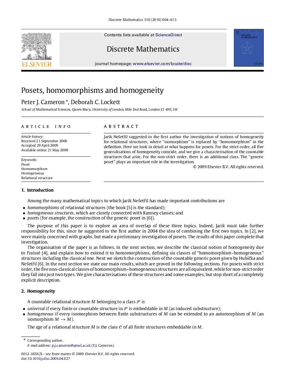 Posets, homomorphisms and homogeneity