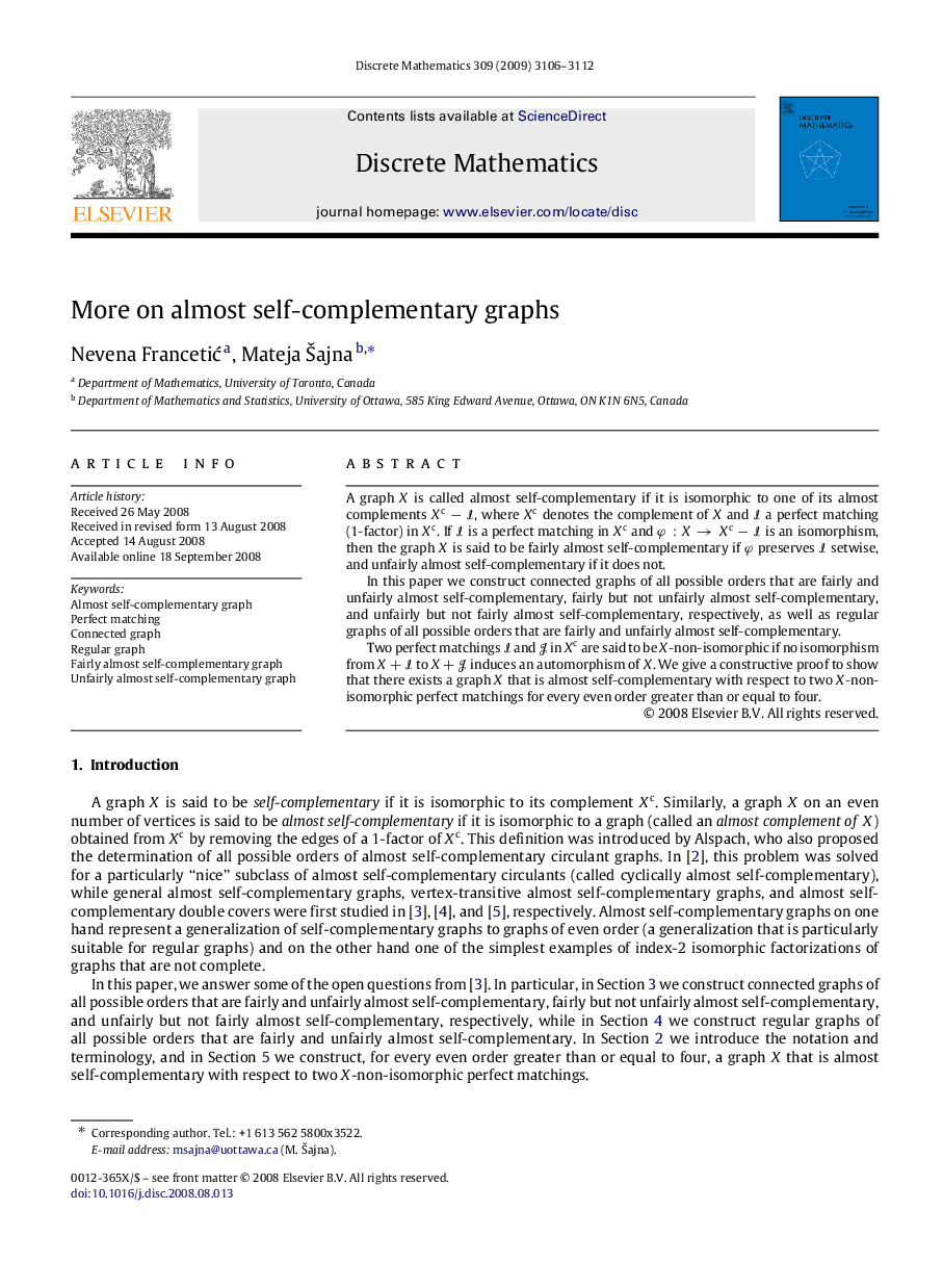 More on almost self-complementary graphs