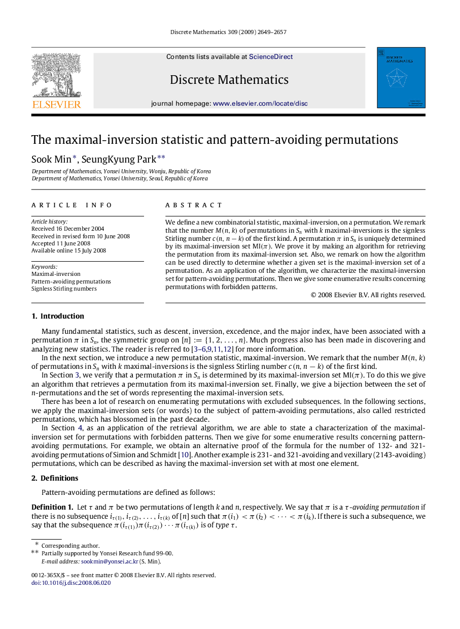 The maximal-inversion statistic and pattern-avoiding permutations