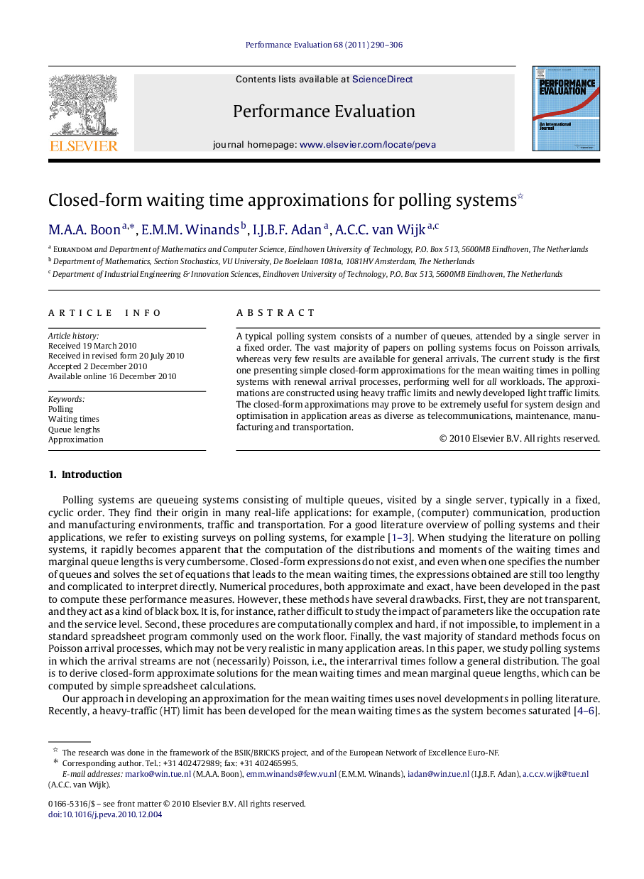 Closed-form waiting time approximations for polling systems 