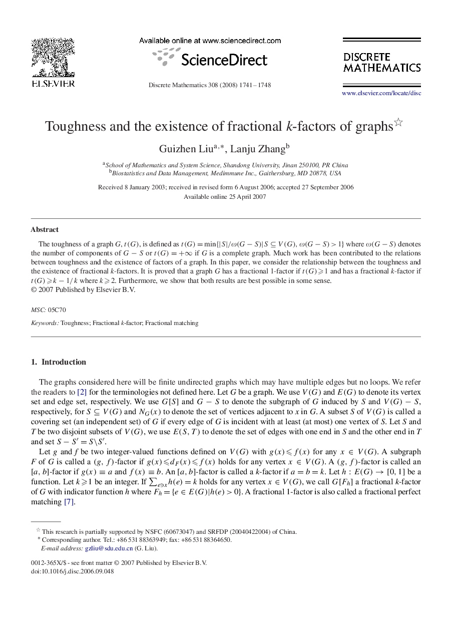 Toughness and the existence of fractional k-factors of graphs 