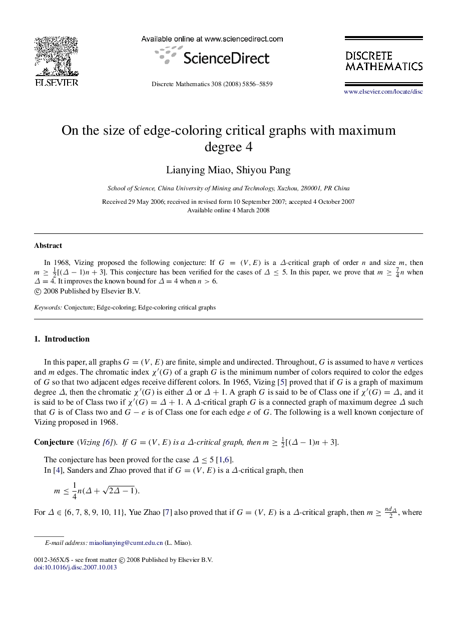 On the size of edge-coloring critical graphs with maximum degree 4