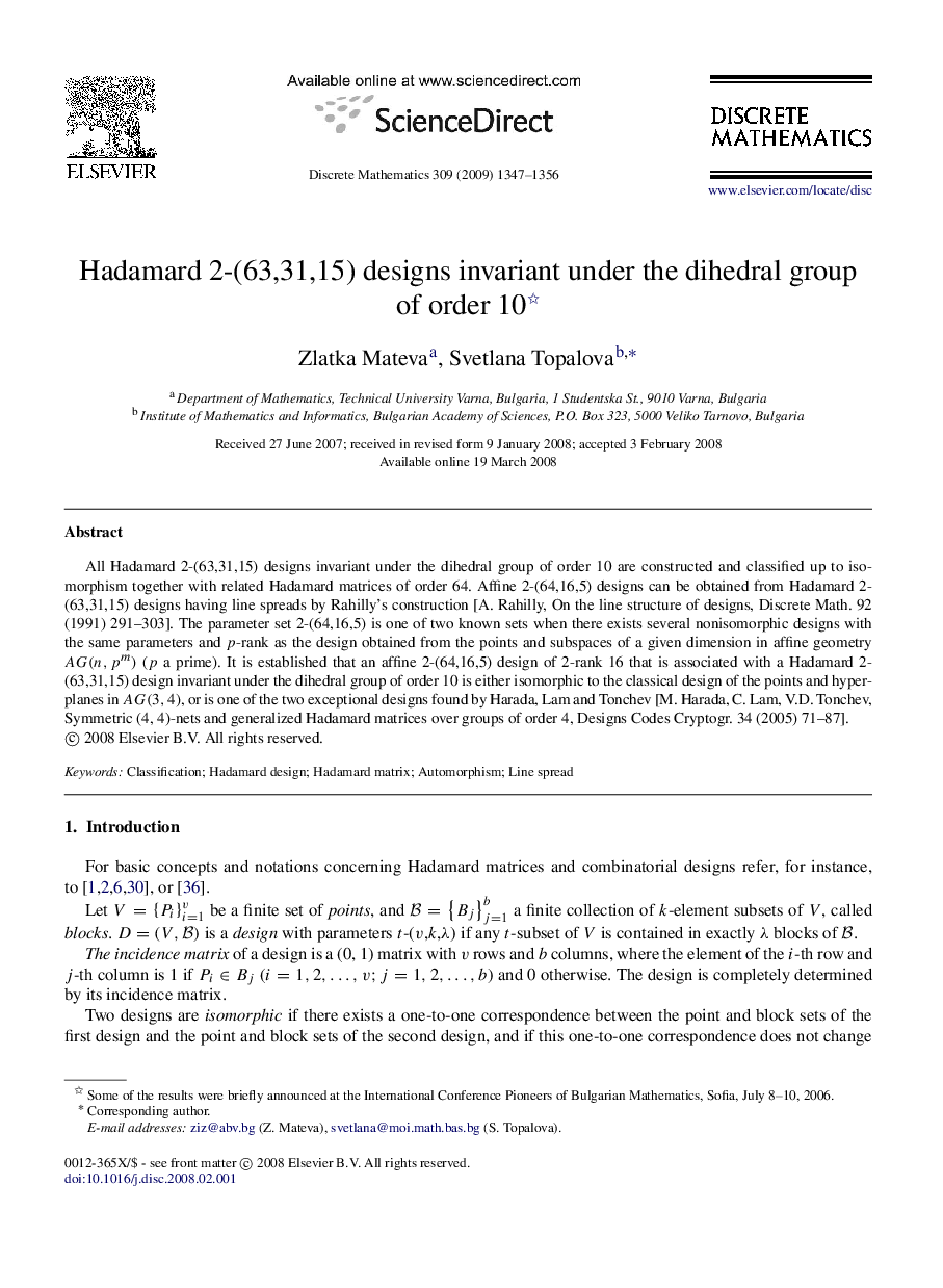 Hadamard 2-(63,31,15) designs invariant under the dihedral group of order 10 