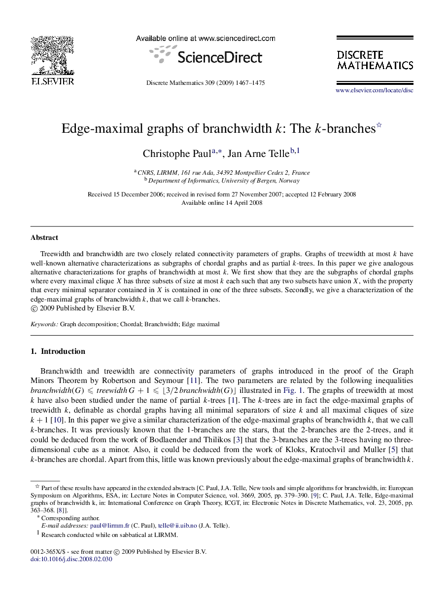 Edge-maximal graphs of branchwidth kk: The kk-branches 