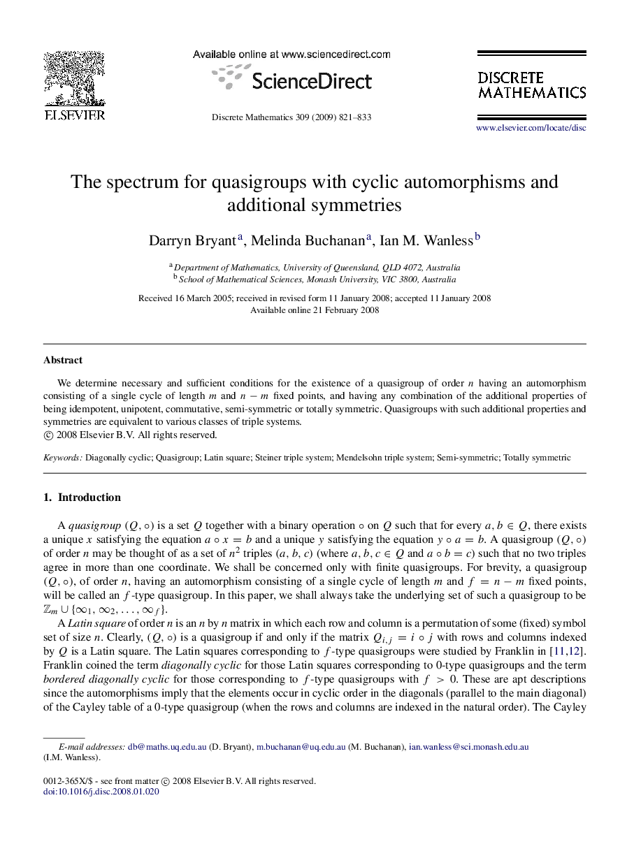 The spectrum for quasigroups with cyclic automorphisms and additional symmetries