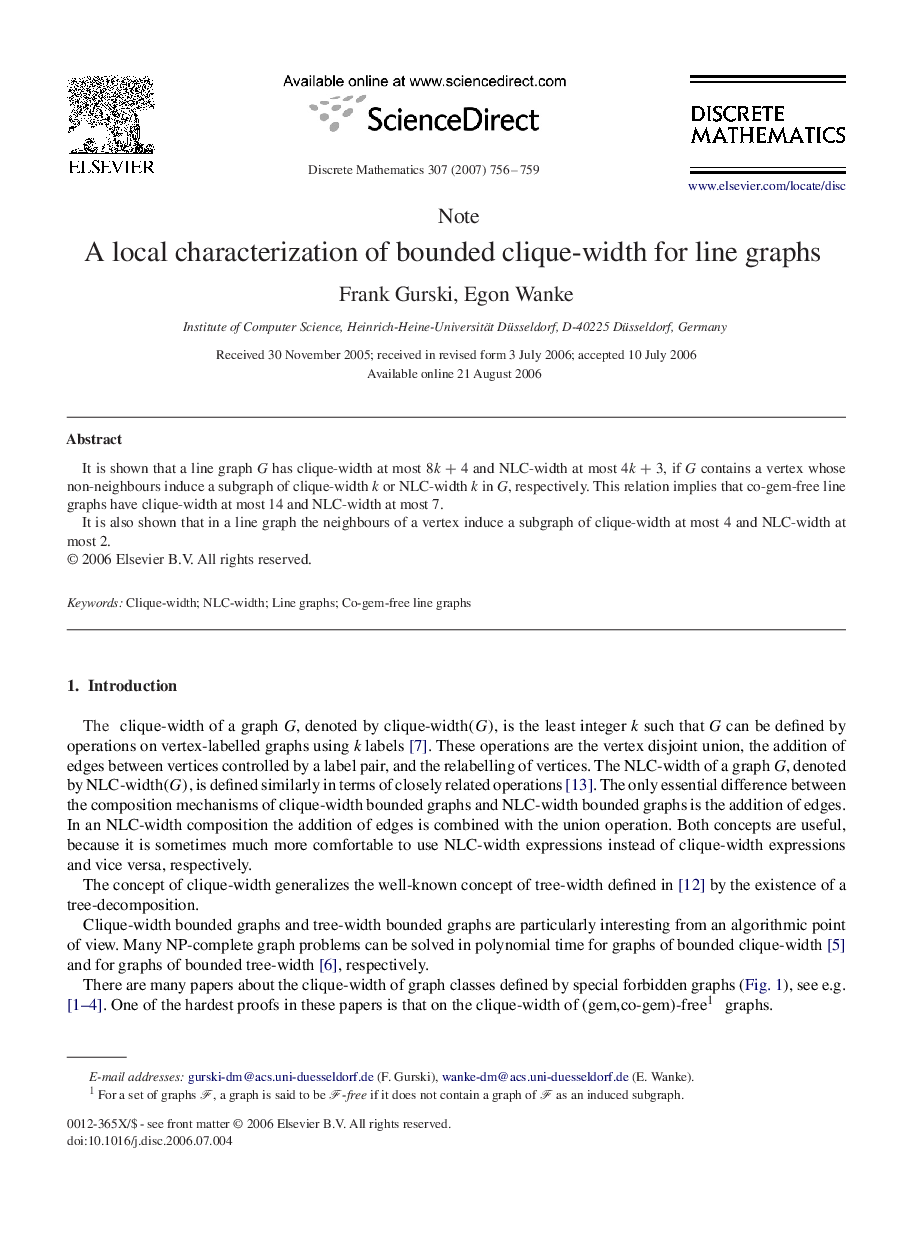 A local characterization of bounded clique-width for line graphs