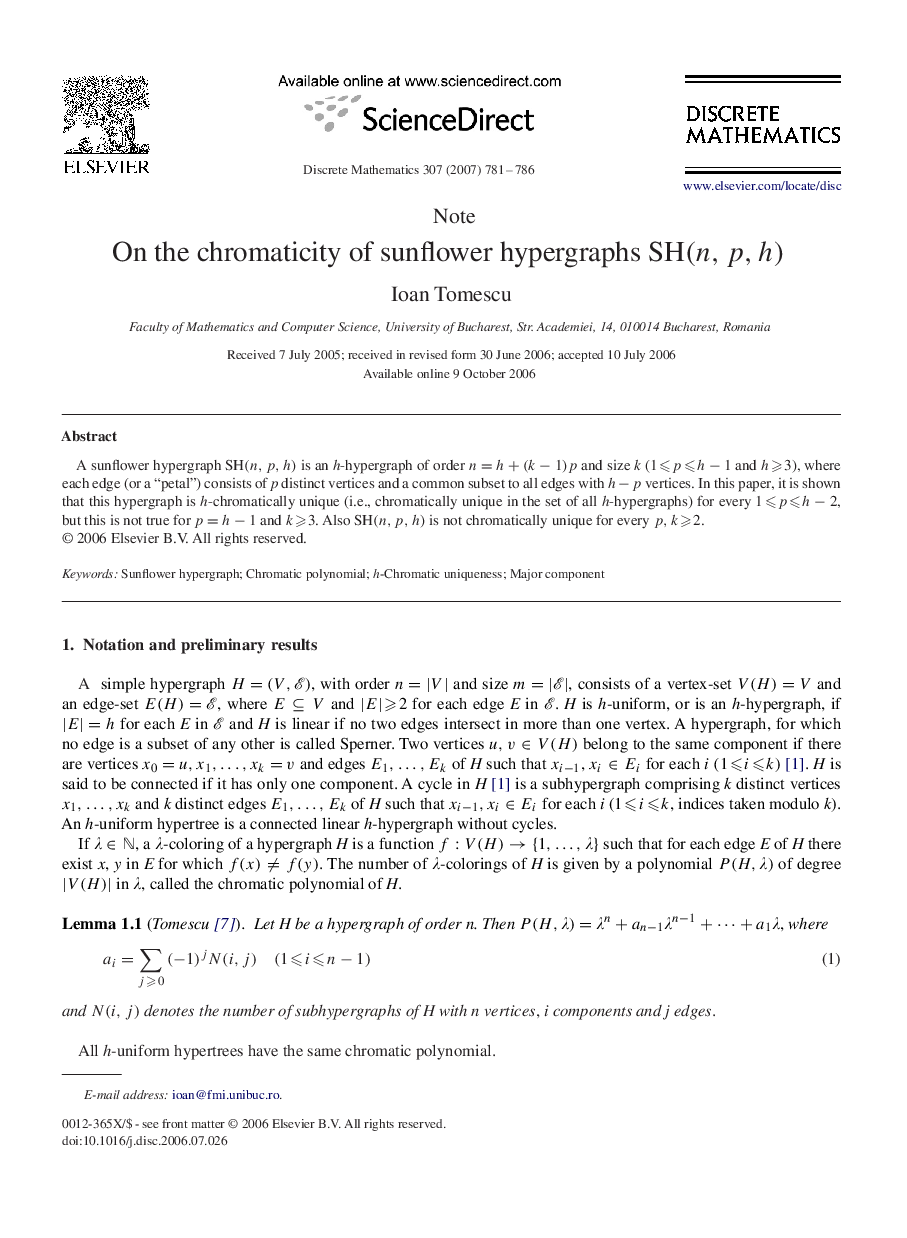 On the chromaticity of sunflower hypergraphs SH(n,p,h)SH(n,p,h)