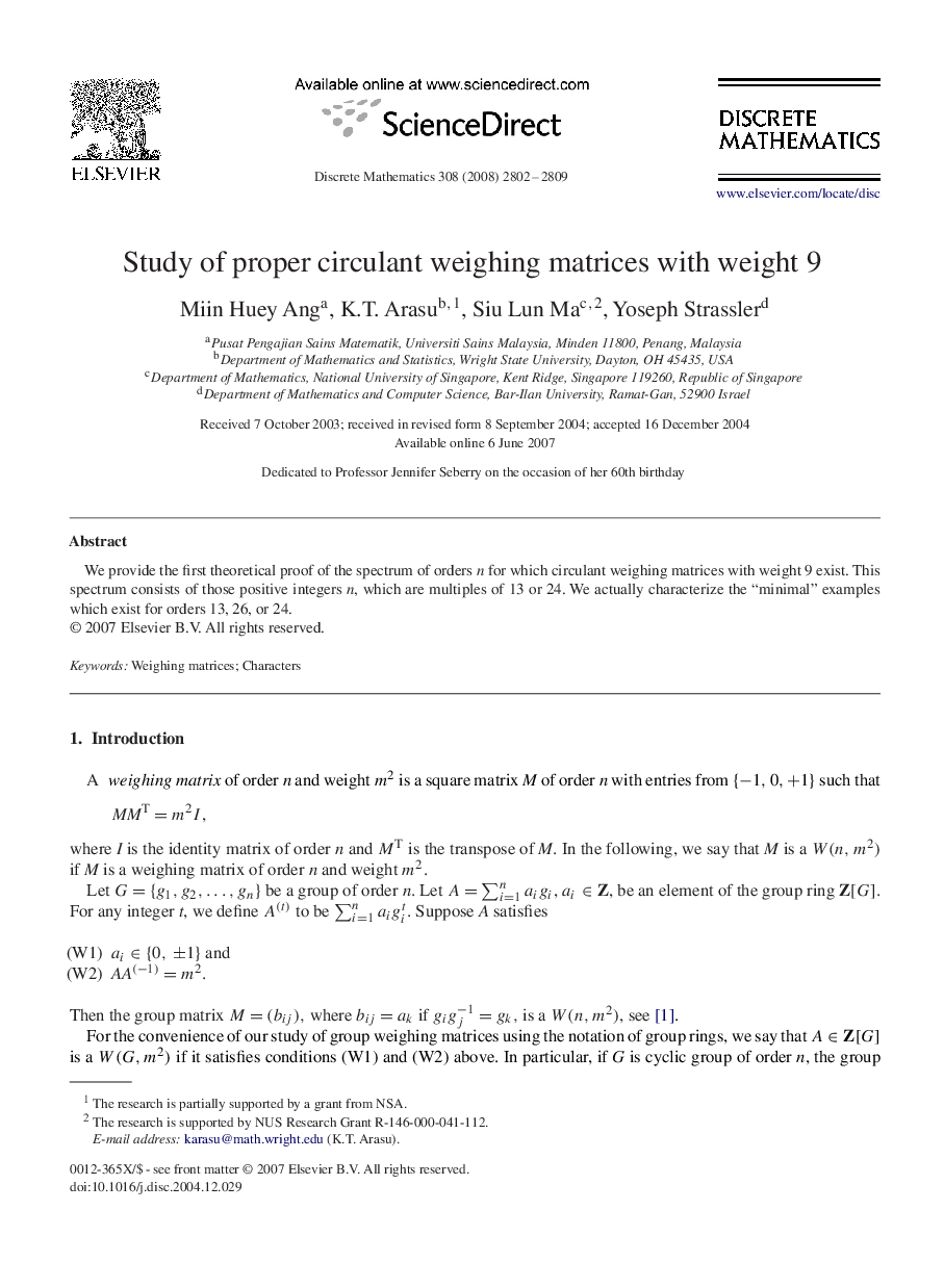 Study of proper circulant weighing matrices with weight 9