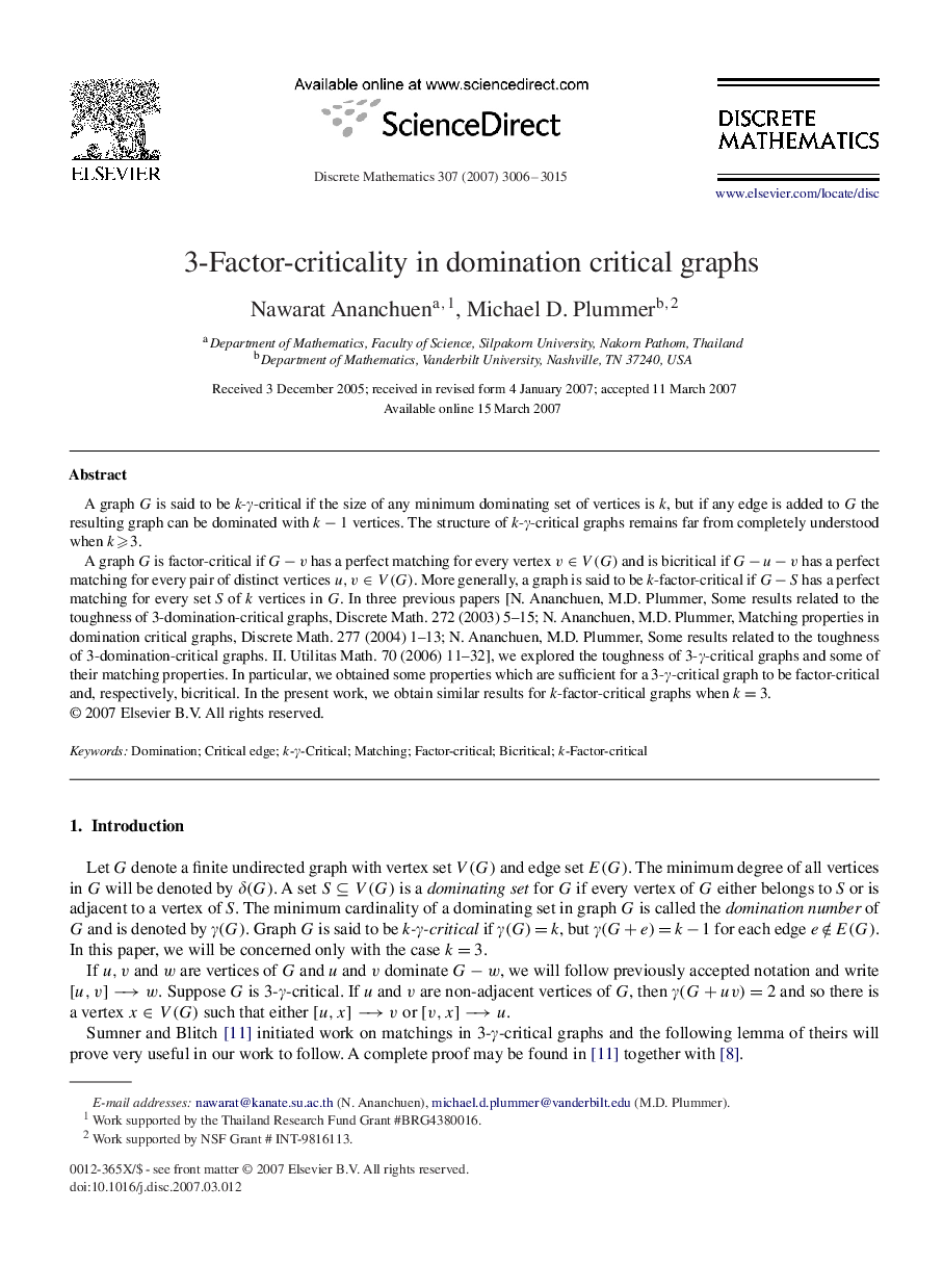 3-Factor-criticality in domination critical graphs